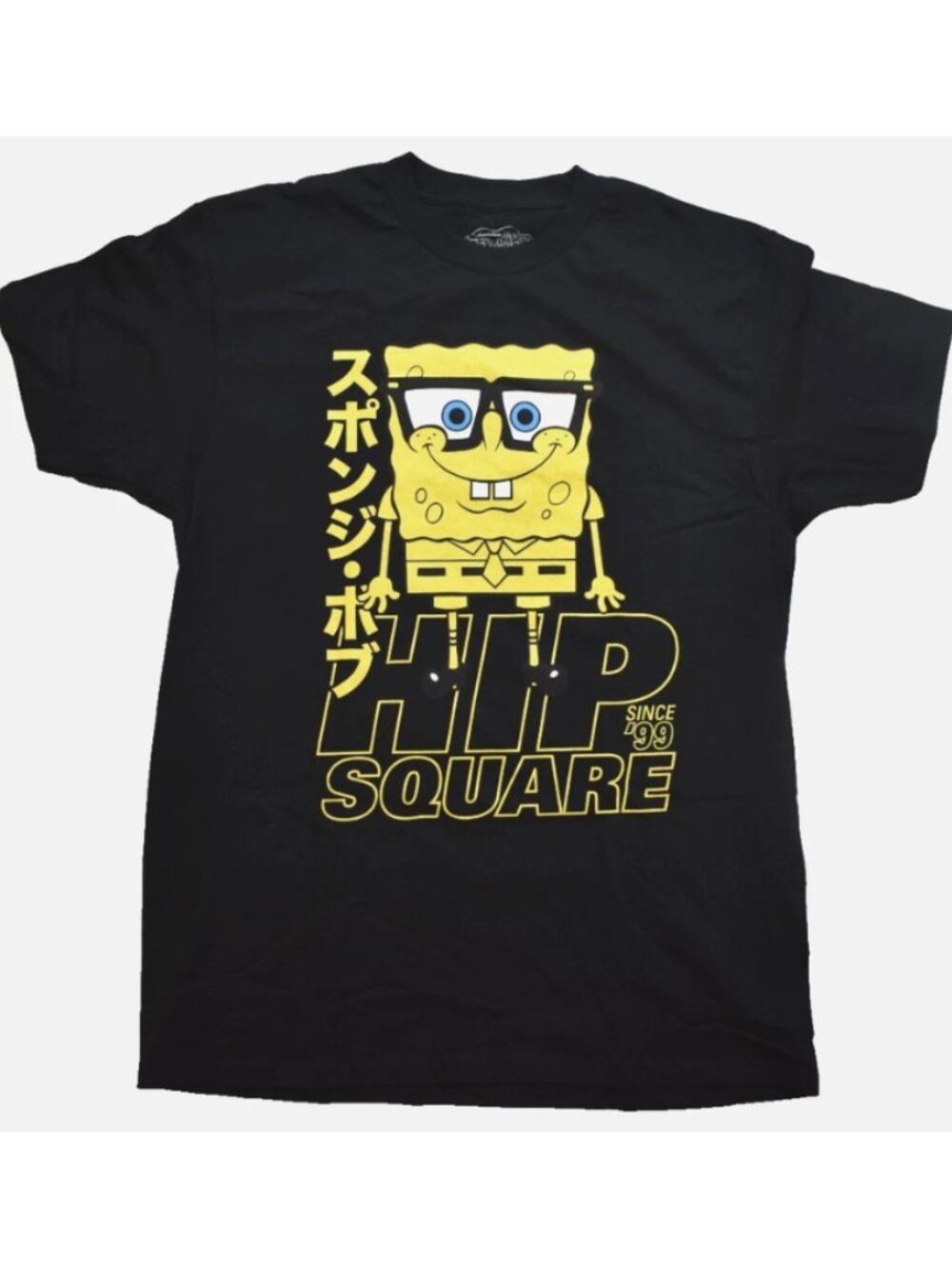 Spongebob Squarepants Mens Hip Square Since '99 Black Kanji T-Shirt New Large